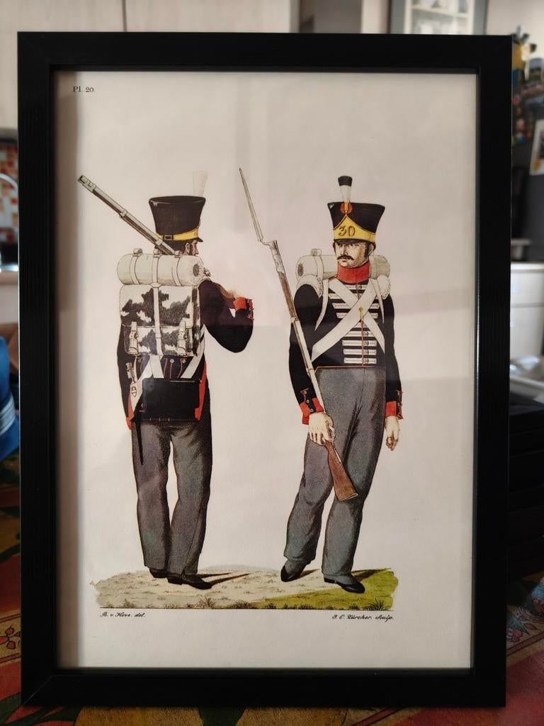 Nederlandse uniformen 1814., Ophalen of Verzenden, Landmacht, Nederland, Foto of Poster