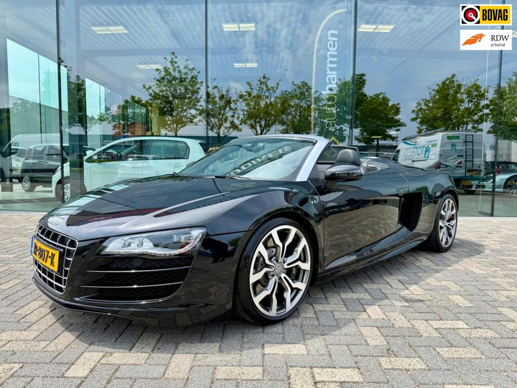 Audi R8 Spyder 5.2 V10 FSI Quattro, 525pk, B&O, Carbon, full, Auto's, Gebruikt, Zwart, Cabriolet, Zwart