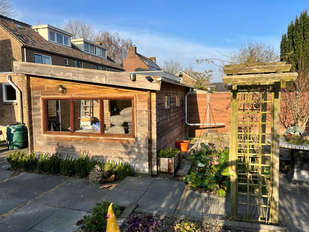 Houten overkapping/tuinhuis, Tuin en Terras, Tuinhuizen, Ophalen, 250 tot 500 cm, Met overkapping, Hout