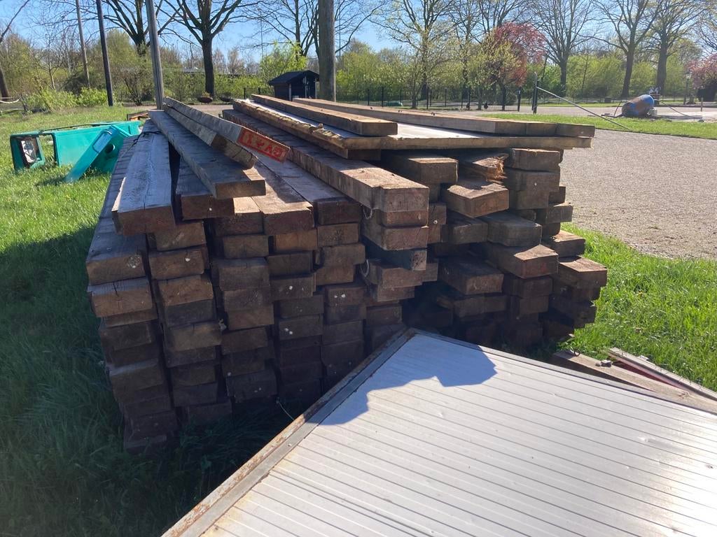 Gordingen kopmaat 7,5 x 17,5 spijkervrij, Tuin en Terras, Palen, Balken en Planken, Ophalen of Verzenden, Gebruikt, 250 cm of meer