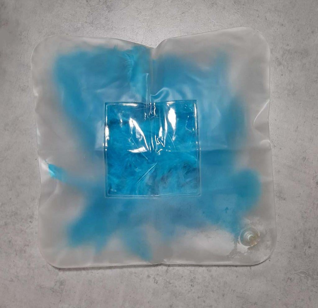 SIERKUSSEN opblaasbaar gevuld met veren. Retro / vintage, Ophalen of Verzenden, Zo goed als nieuw, Vierkant