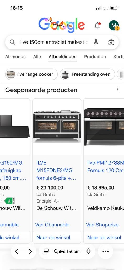 Boretti Ilve 150cm Fornuis | 7 Pits + Frytop - 2 ovens, Ophalen of Verzenden, Zo goed als nieuw, Gas, Vrijstaand