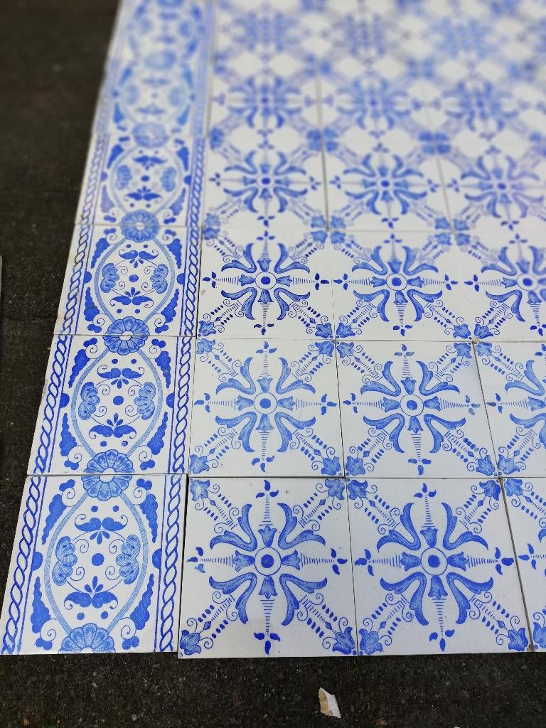 ca 72hx84br Tegeltableau voor achter fornuis, kachel, Antiek en Kunst, Ophalen