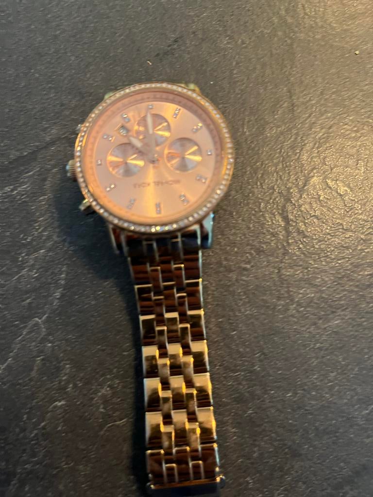 Michael Kors Roségoudkleurig Horloge met Strass, Overige merken, Gebruikt, Staal, Polshorloge