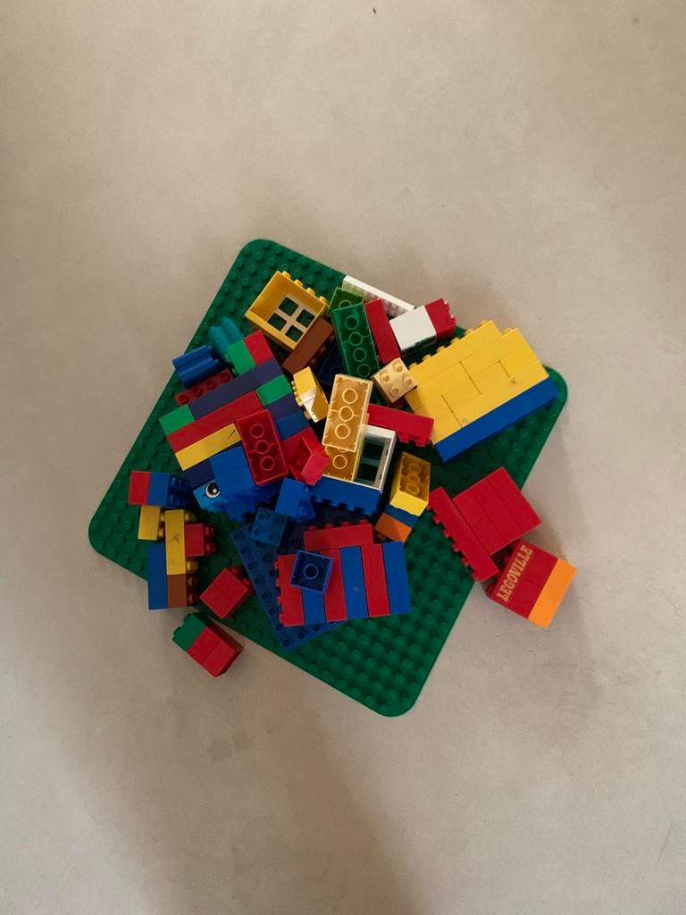 Duplo speelstenen en groene bouwplaat, Ophalen of Verzenden, Gebruikt, Losse stenen, Duplo