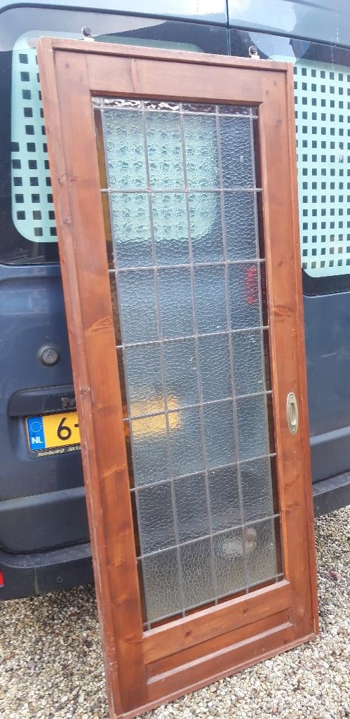 Schuifdeur met glas in lood, Gebruikt, Deurkozijn, Ameide, Pellikaan