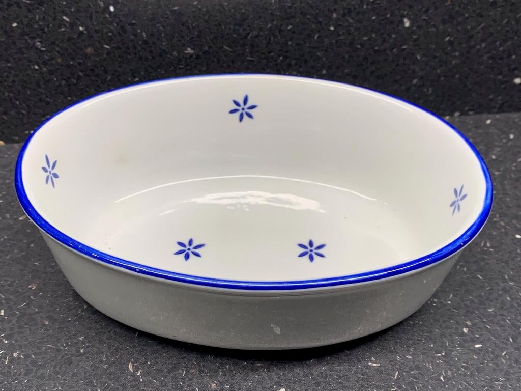 Vintage ovenschaal, kleine schaal bloemmotief, Ophalen of Verzenden