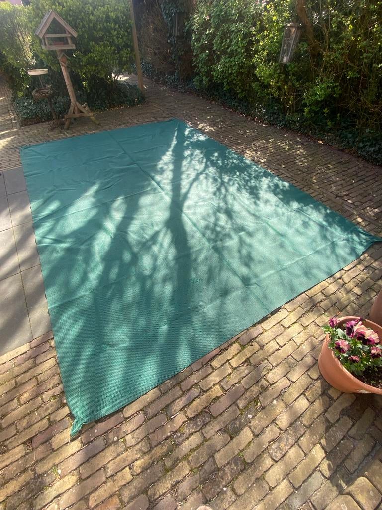 Groen tent tapijt 3,65x2,50 meter, Caravans en Kamperen, Kampeeraccessoires, Ophalen, Gebruikt