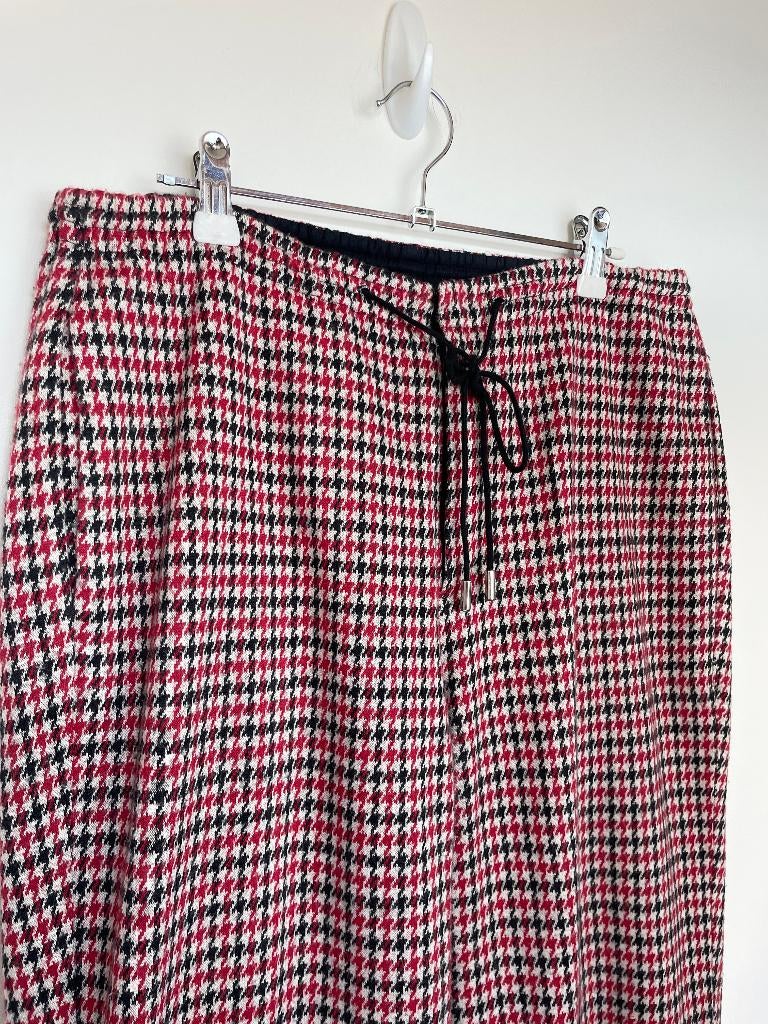 Graumann pantalon maat L pied-de-poule rood wit pantalon, Maat 38/40 (M), Ordrup Jagtvej 91 2920 Charlottenlund Denmark, Zo goed als nieuw