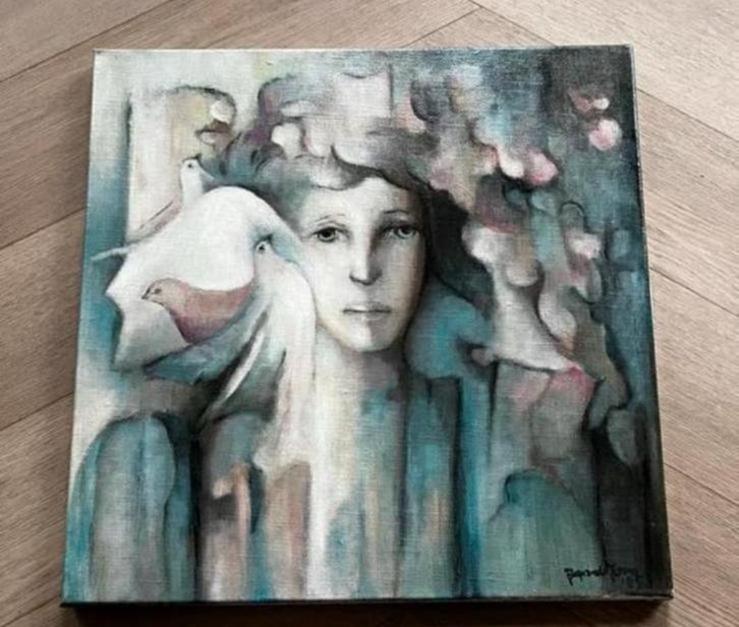 Jan de Jong prachtig Schilderij van vrouw, Ophalen of Verzenden