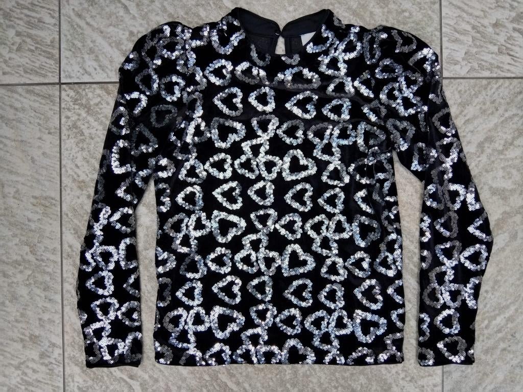 Shoeby zwart velours trui maat 146 truitje zilver hartjes, Meisje, Trui of Vest, Ophalen of Verzenden, Zo goed als nieuw