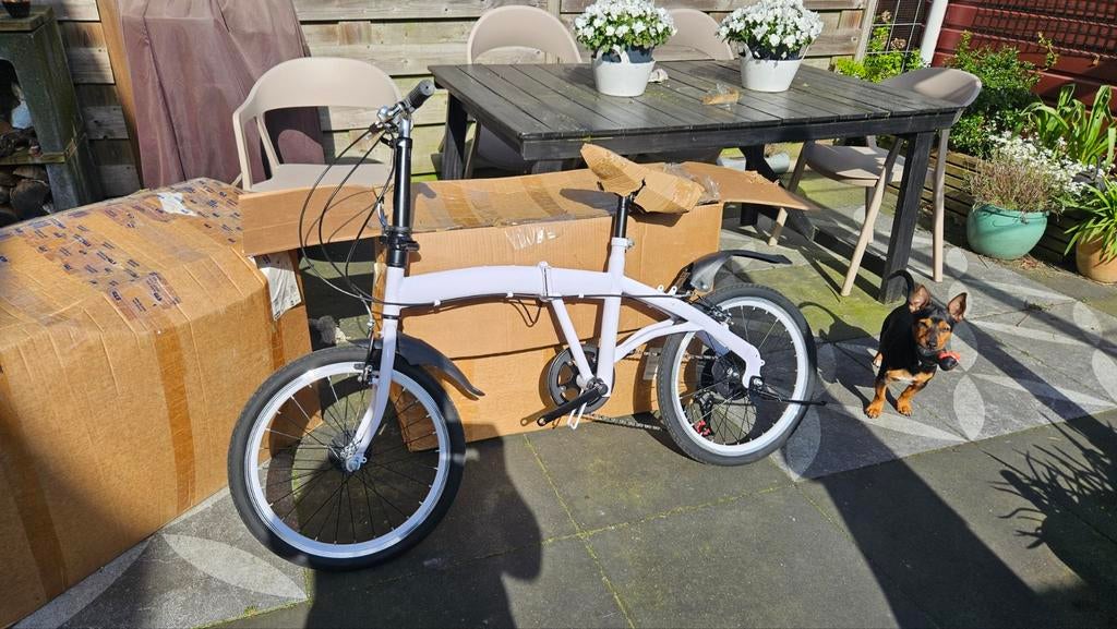 Witte vouwfietsen 2x (Nieuw), 20 inch of meer, Versnellingen, Nieuw, Ophalen