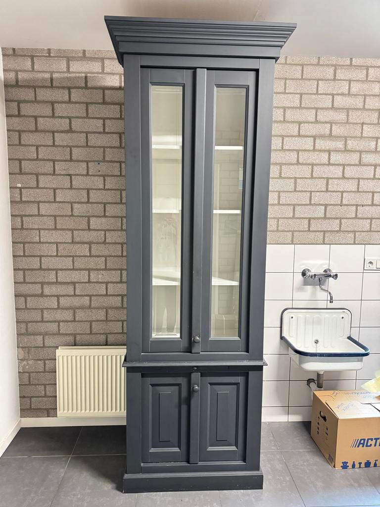 Landelijke Buffetkast / Servieskast - Antraciet/Grijs, Huis en Inrichting, Kasten | Buffetkasten, Ophalen, Gebruikt, 200 cm of meer