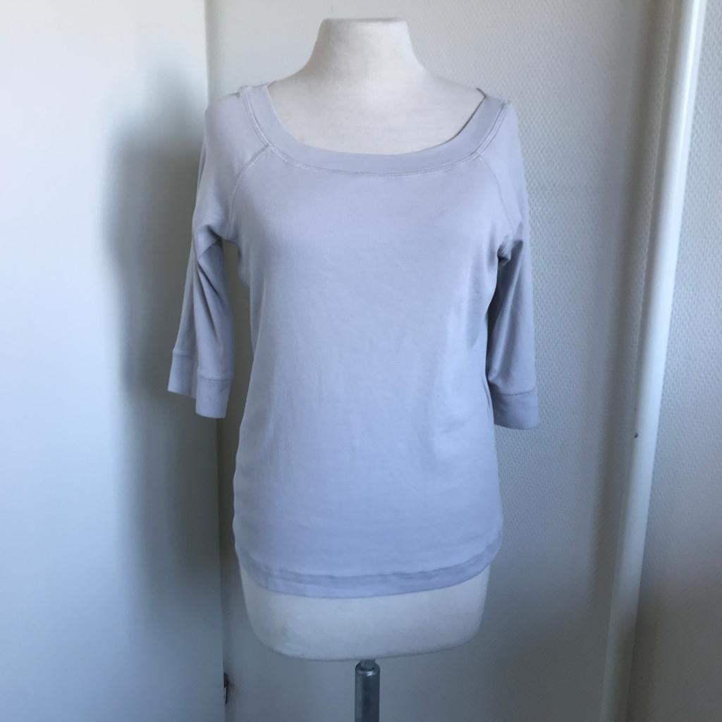 Marccain t shirt lichtgrijs wijde hals 3/4 mouw maat N5, Maat 38/40 (M), Zo goed als nieuw, Korte mouw, Verzenden