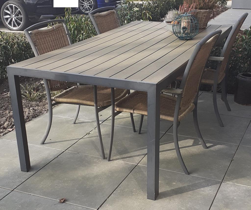 Te koop: tuintafel met 4 stoelen, Ophalen, Gebruikt, Tuinset, Eettafel