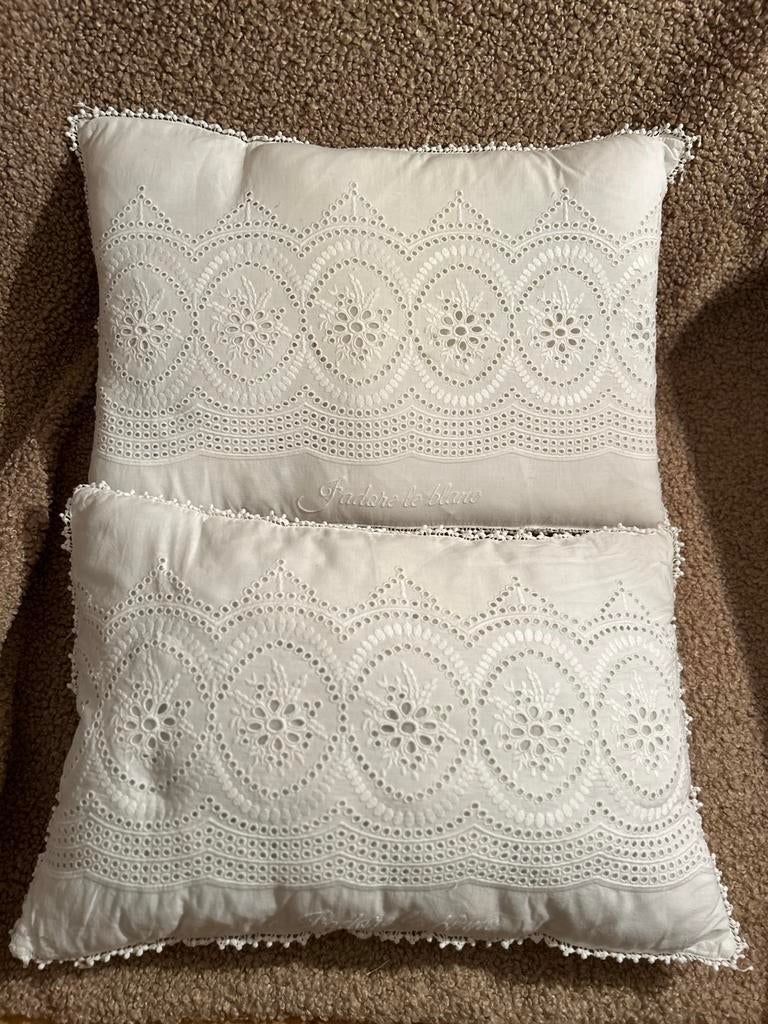 Twee mooie kussens van Riviera maison, goede staat., Ophalen of Verzenden, Zo goed als nieuw, Vierkant