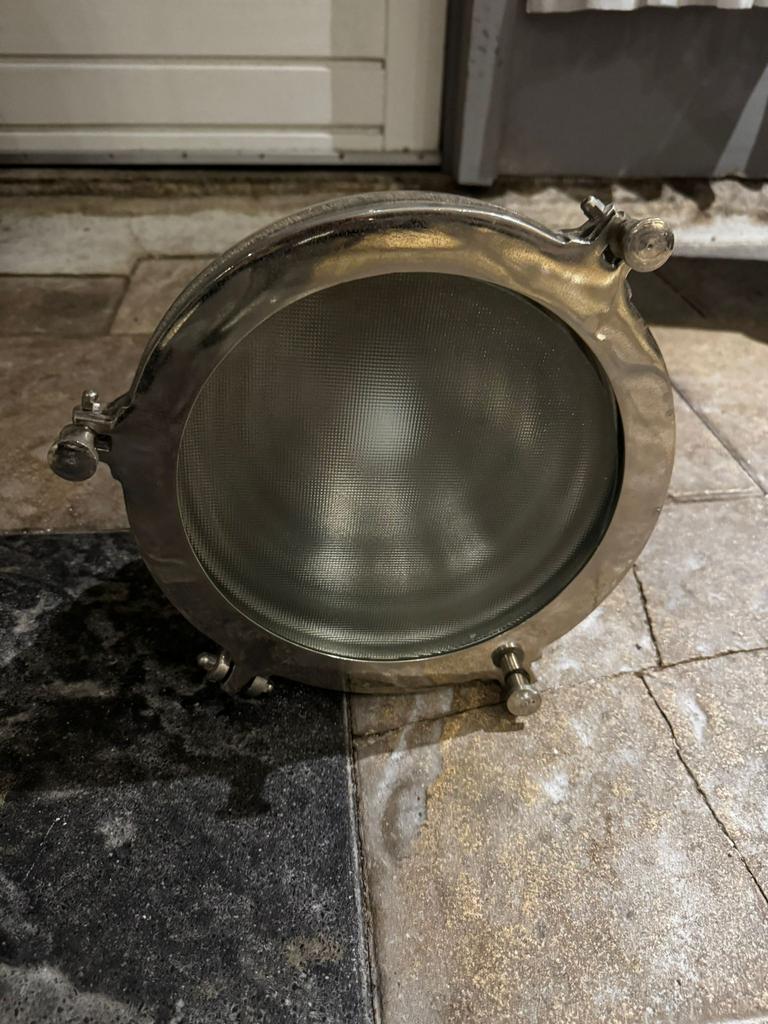 Lamp, Ophalen, Zo goed als nieuw, Rond, Hout