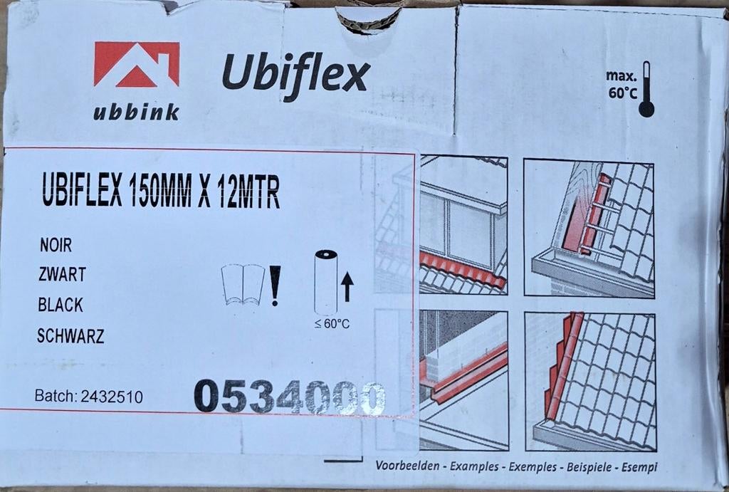 Ubiflex Loodvervanger 150mm x 12mtr Zwart, Doe-het-zelf en Verbouw, Ophalen of Verzenden