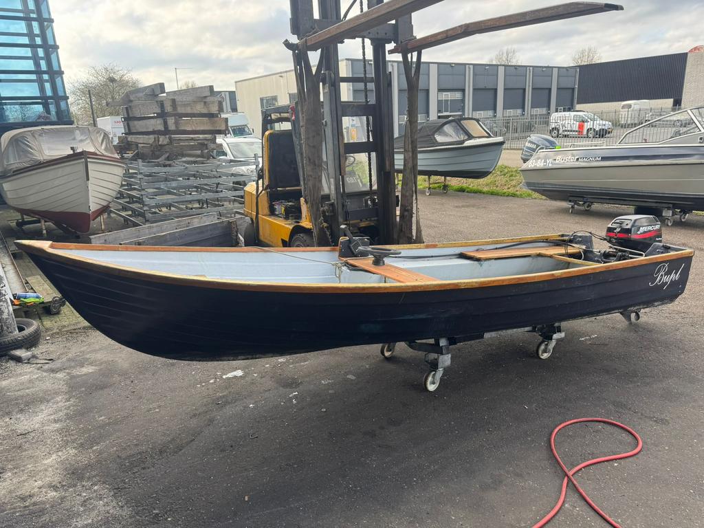 Polyester sloep met 9.9 pk Mercury 4-takt motor, Ophalen, Gebruikt, Tot 10 pk, 3 tot 6 meter