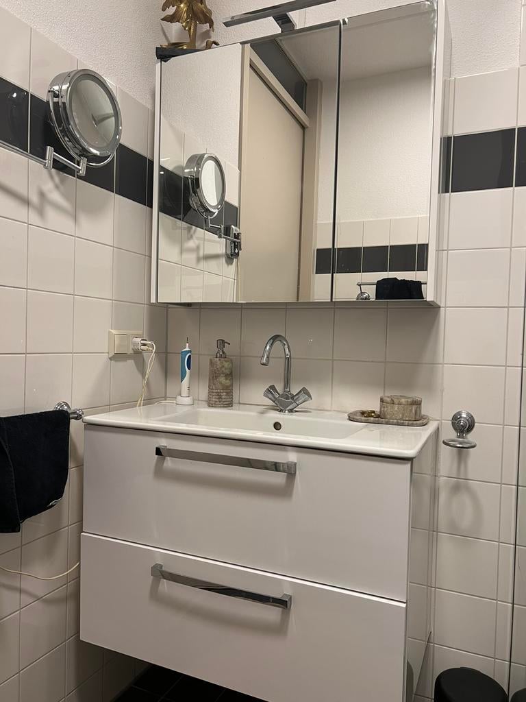 Badmeubel 80 cm en accessoires, Huis en Inrichting, Badkamer | Badkamermeubels, Ophalen, Overige typen, 50 tot 100 cm, Minder dan 100 cm