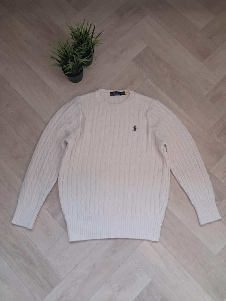 Ralph Lauren witte knitwear trui klassiek model mooie staat, Ophalen of Verzenden, Zo goed als nieuw, Wit