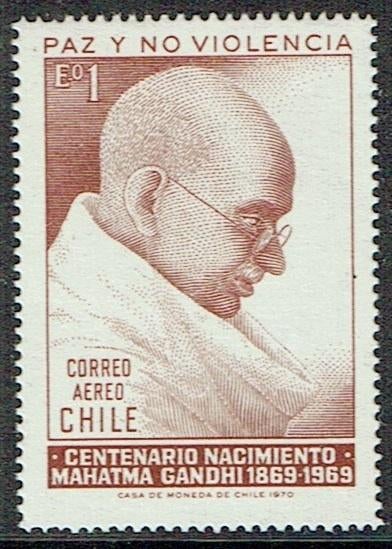 Chili 1969 Mahatma Gandhi, Postzegels en Munten, Verzenden, Postfris, Overige thema's