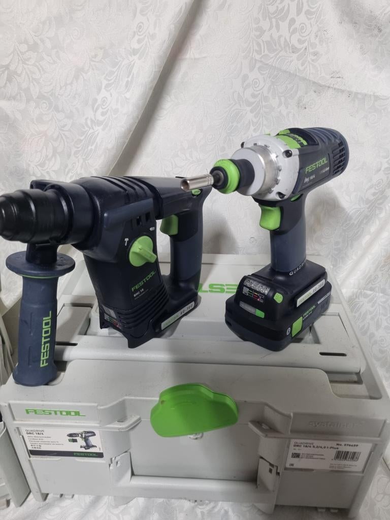 Festool combi set schroef/boormachine klopboormachine, Ophalen, Zo goed als nieuw, Boor- en Schroefmachine