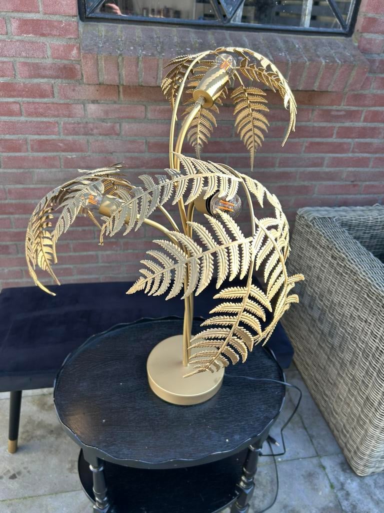 Tafellamp met blad, Huis en Inrichting, Lampen | Tafellampen, Ophalen, Gebruikt, Minder dan 50 cm