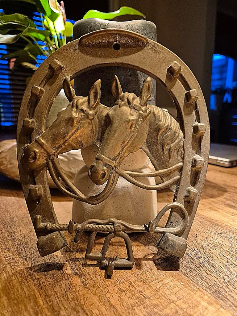 Paarden hoefijzer sleutelrek / messing / vintage, Huis en Inrichting, Woonaccessoires | Kapstokken, Ophalen of Verzenden, Zo goed als nieuw