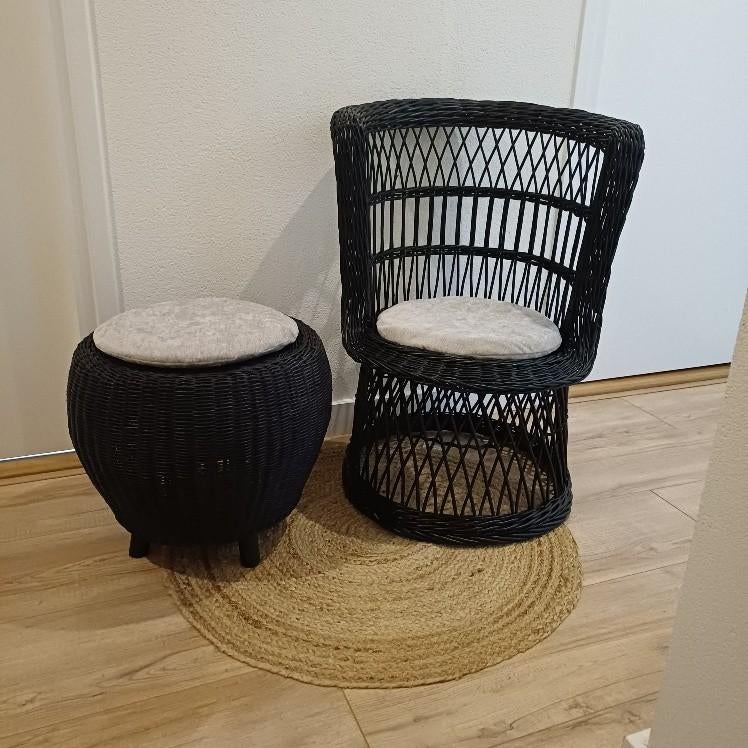 vintage, rotan stoeltje, Ophalen, Gebruikt, Overige typen