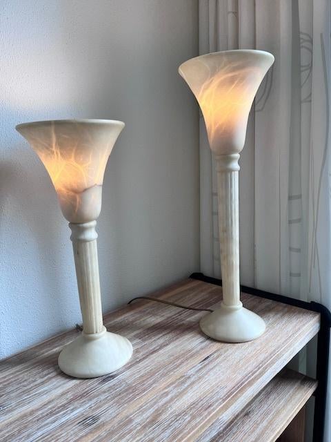 Albasten lampjes, Huis en Inrichting, Lampen | Tafellampen, Ophalen, Zo goed als nieuw, Overige materialen, Minder dan 50 cm