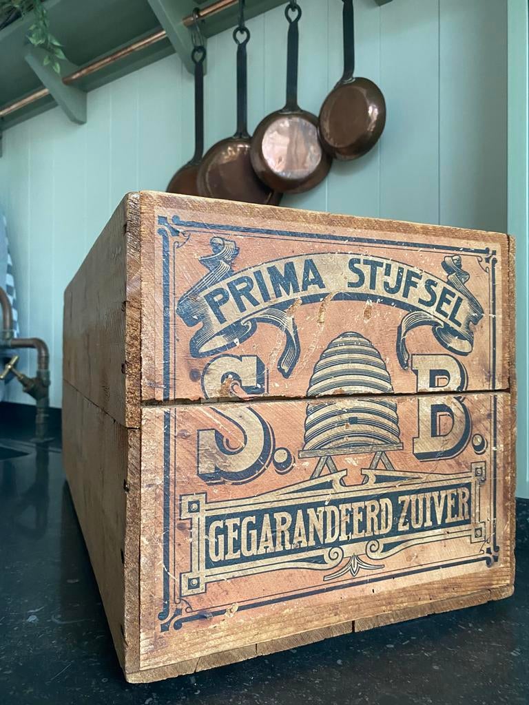 Antieke Stijfselkist “Prima Stijfsel” - 1900-1920!, Gebruikt, Minder dan 50 cm, Ophalen of Verzenden, Minder dan 50 cm