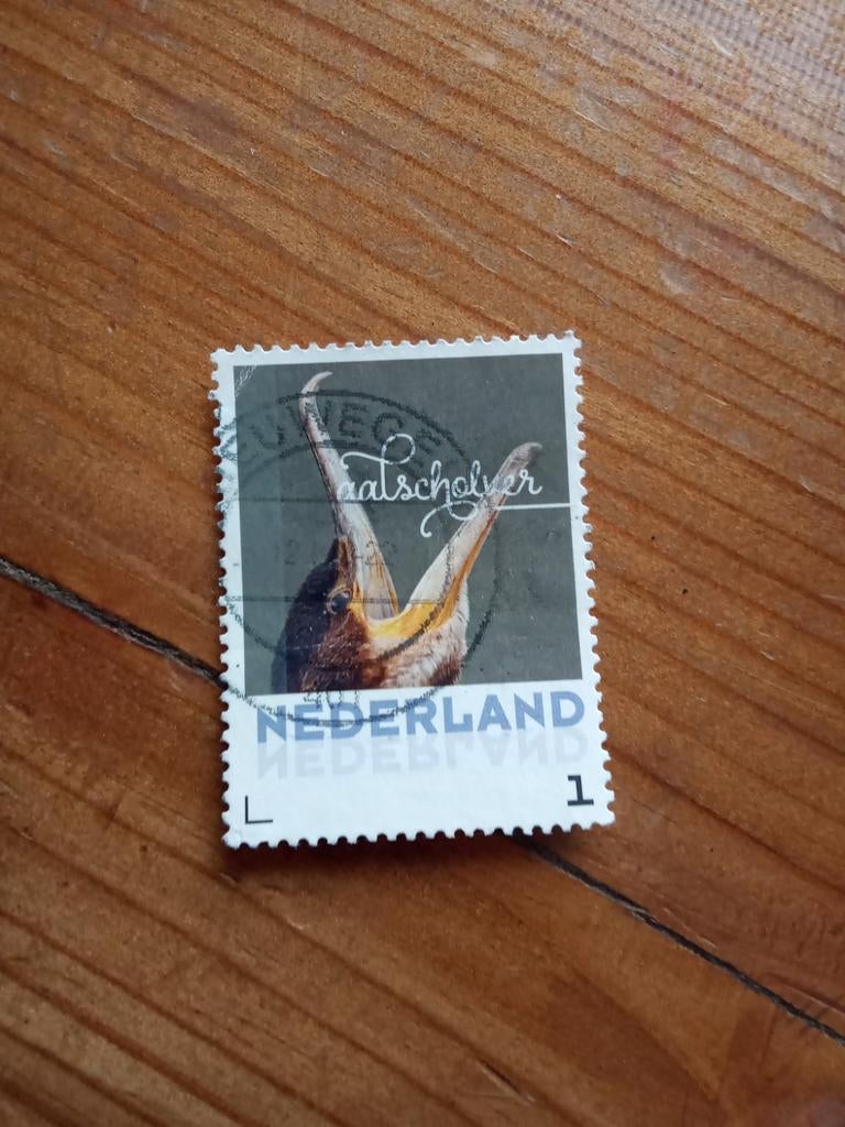 Nederlandse postzegel Aalscholver gestempeld, Ophalen of Verzenden, Na 1940, Gestempeld