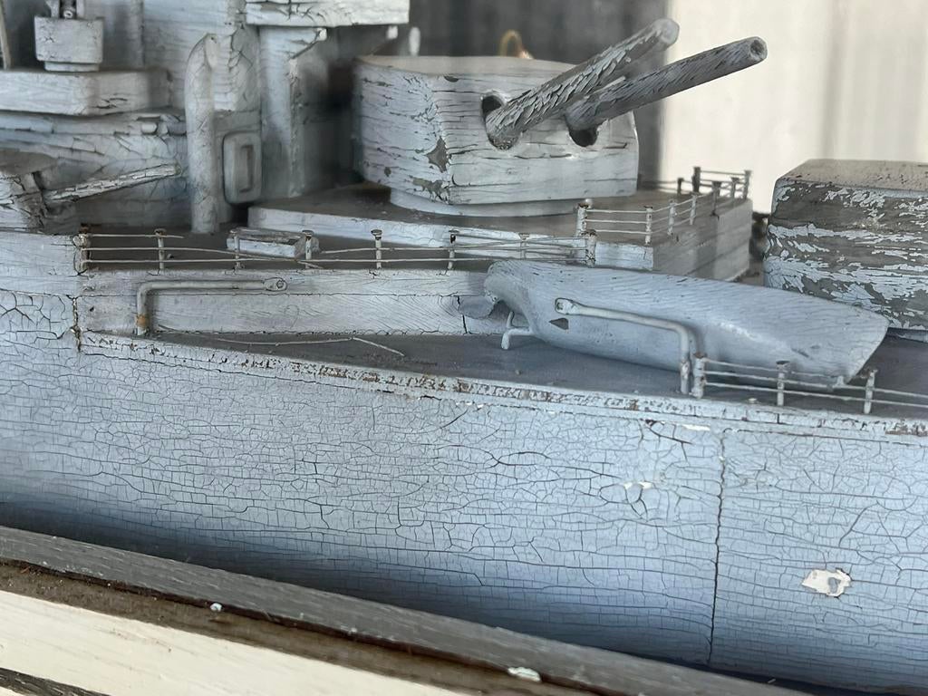 Uniek NL oorlogsschip 170 cm!! In glazen vitrine, Ophalen, Gebruikt, Nvt, Nvt