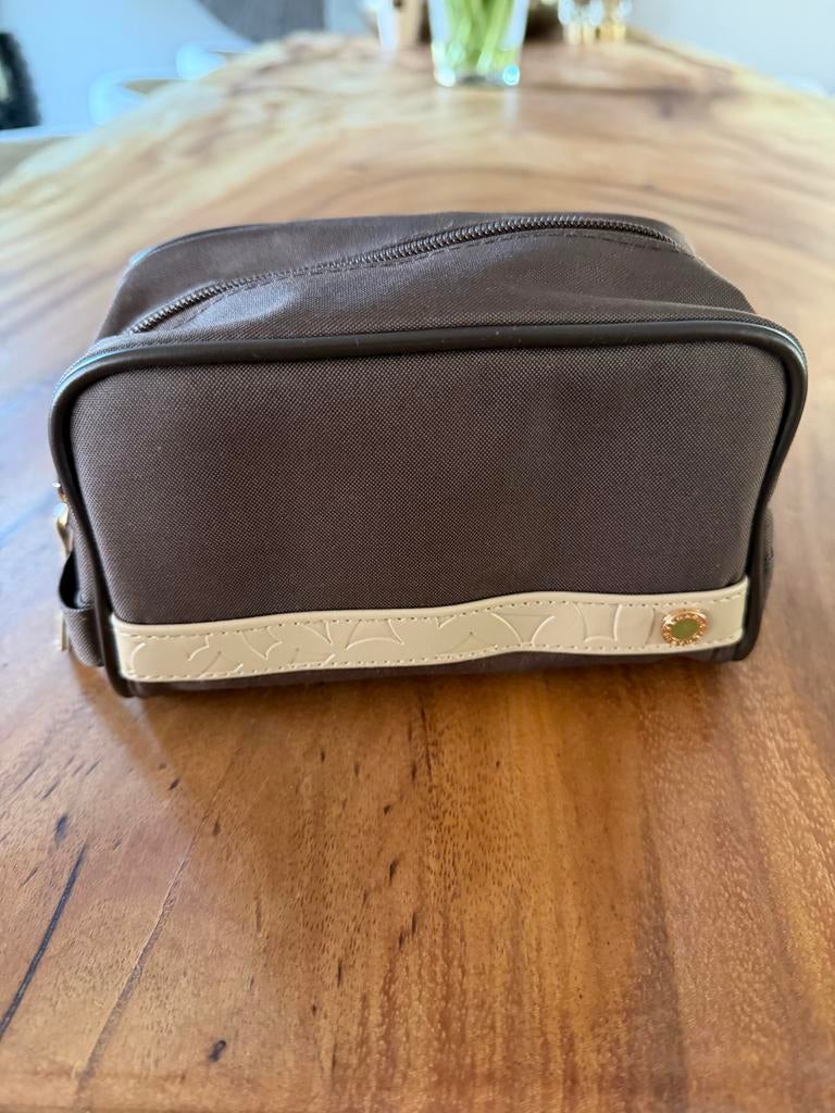 Bvlgari toilettas Emirates Business Class, Ophalen of Verzenden, Zo goed als nieuw, Bruin, Heer