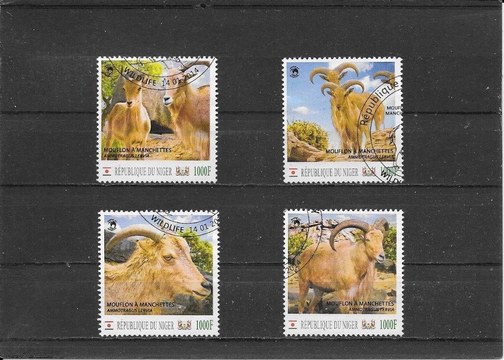 Niger moeflon (2), Ophalen of Verzenden, Gestempeld, Dier of Natuur