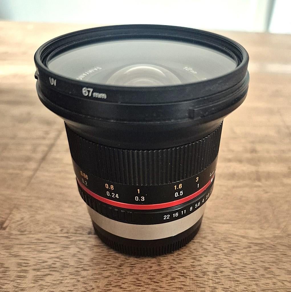 Samyang groothoeklens 12 mm, Audio, Tv en Foto, Fotografie | Lenzen en Objectieven, Ophalen of Verzenden, Gebruikt, Groothoeklens