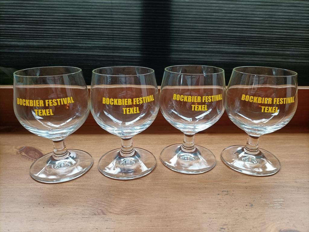 Texel Bockbier festival 4 proefglaasjes glazen, Ophalen of Verzenden, Zo goed als nieuw