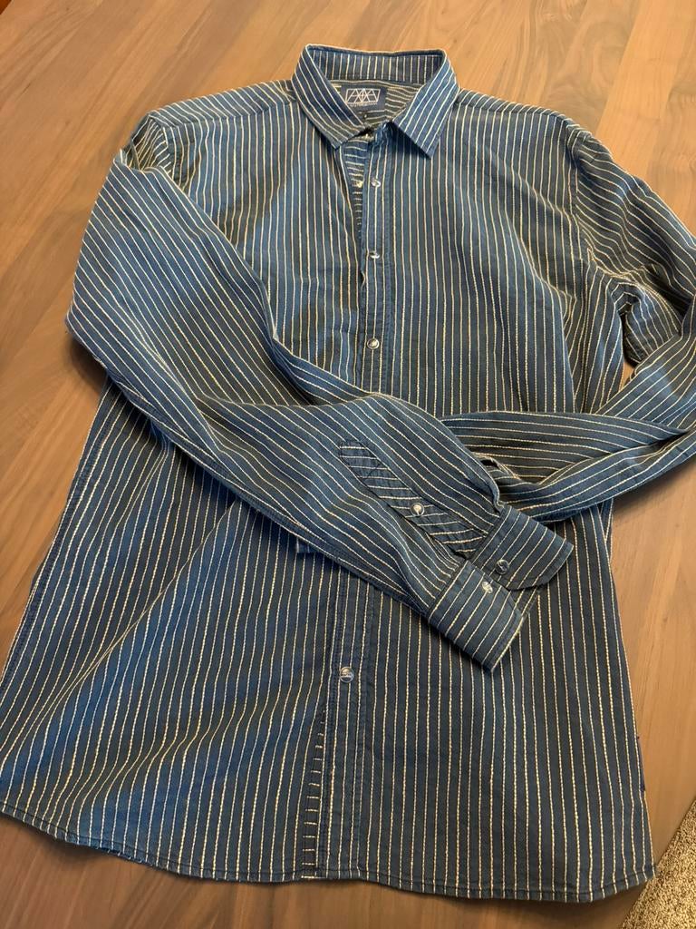 Amsterdenim - Blouse- maat XL, Ophalen of Verzenden, Zo goed als nieuw, Blauw, Halswijdte 43/44 (XL)