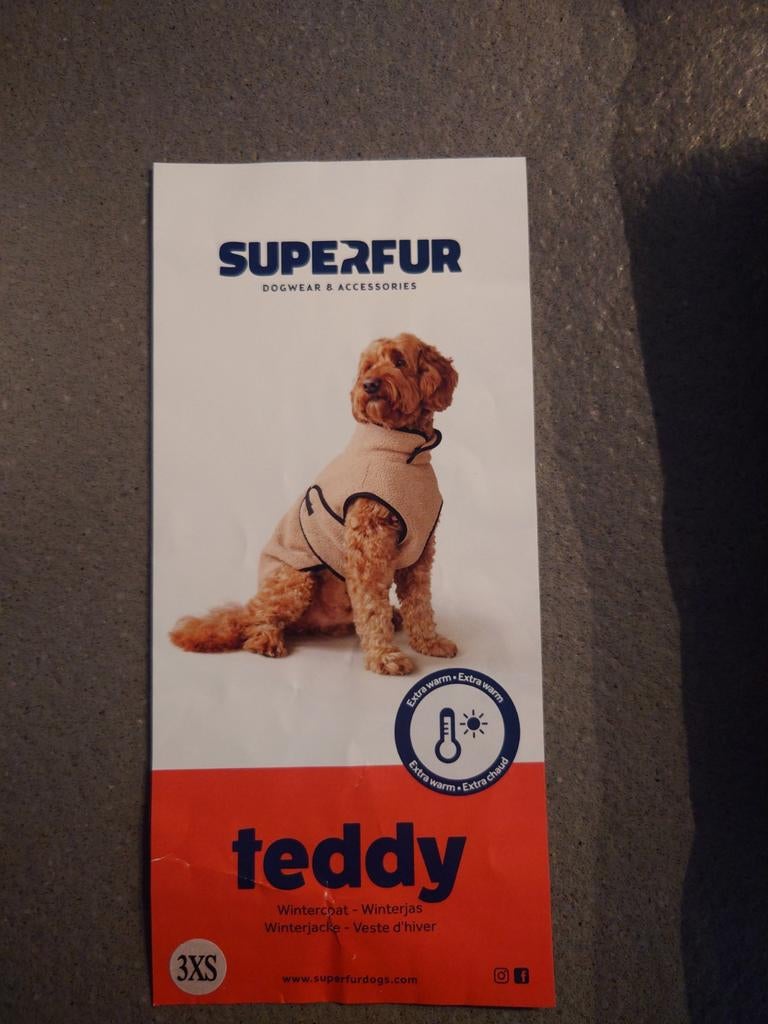 Honden winterjas/trui superfur teddy, Ophalen of Verzenden, Nieuw, Hondenjas