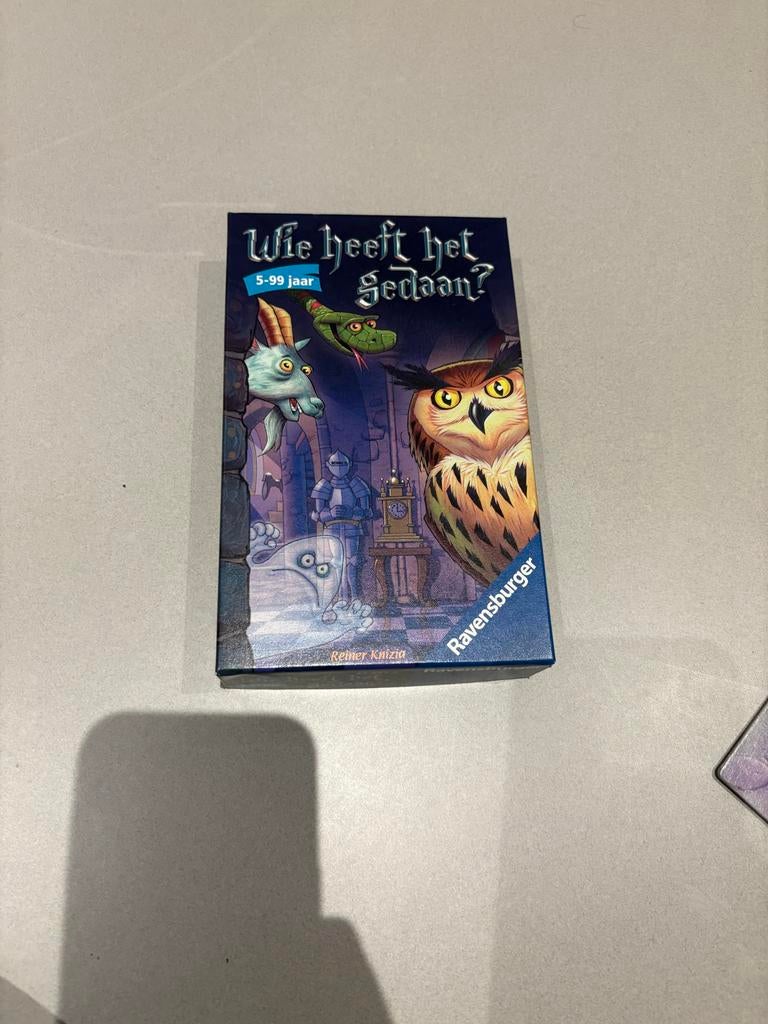 Wie heeft het gedaan?, Hobby en Vrije tijd, Gezelschapsspellen | Bordspellen, Een of twee spelers, Ophalen of Verzenden, Zo goed als nieuw