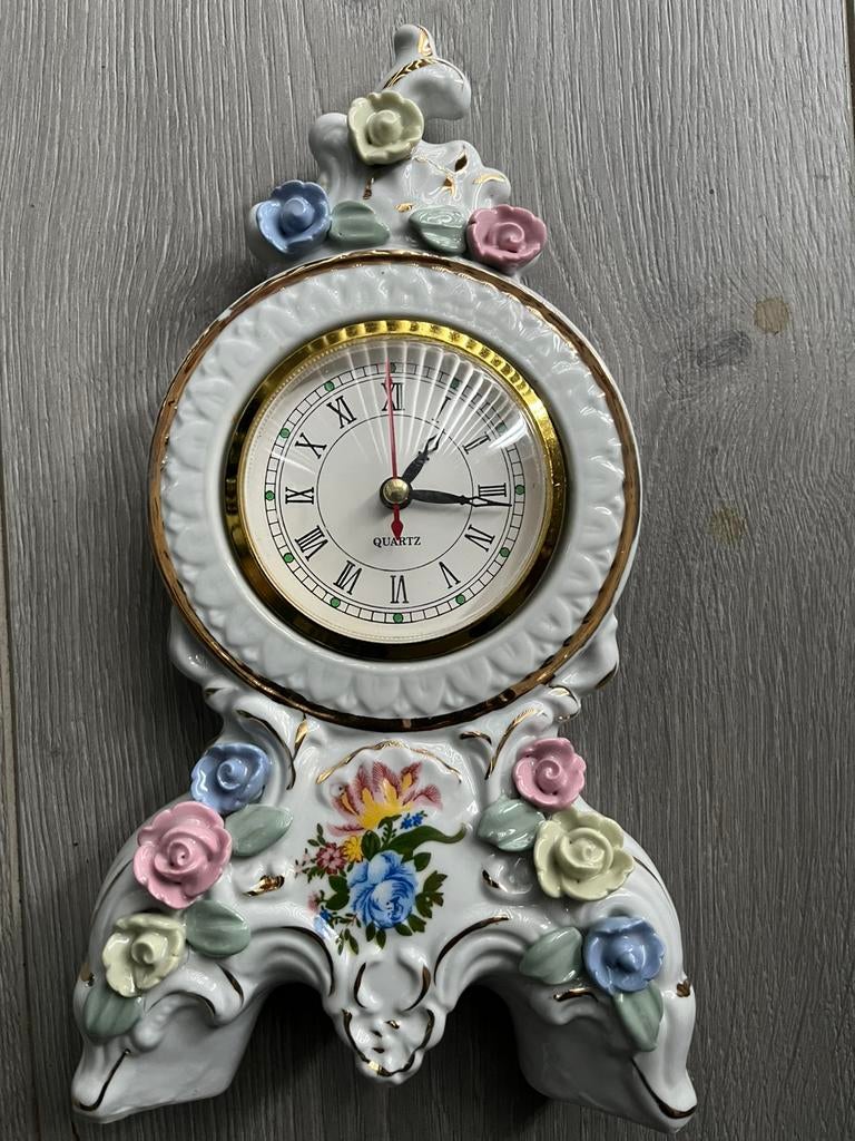 Zeldzame Vintage Antieke klok in bloemenstyle, Antiek en Kunst, Antiek | Klokken, Ophalen of Verzenden