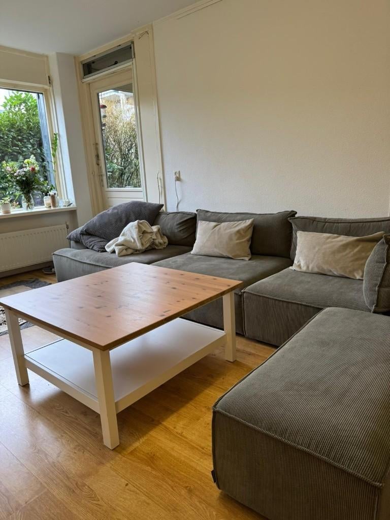 IKEA HEMNES Salontafel – Massief Houten Blad – Wit Onderstel, Huis en Inrichting, Tafels | Salontafels, Gebruikt, 50 tot 100 cm