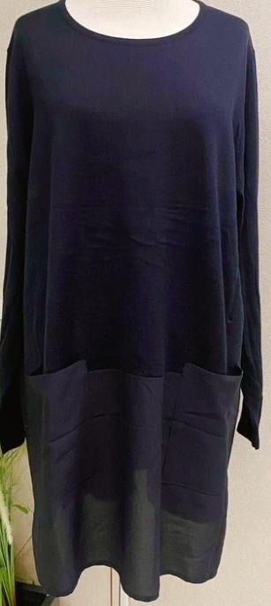 Marina Rinaldi jurk zwart blauw 44/46, Blauw, Maat 42/44 (L), Nieuw, Ophalen of Verzenden