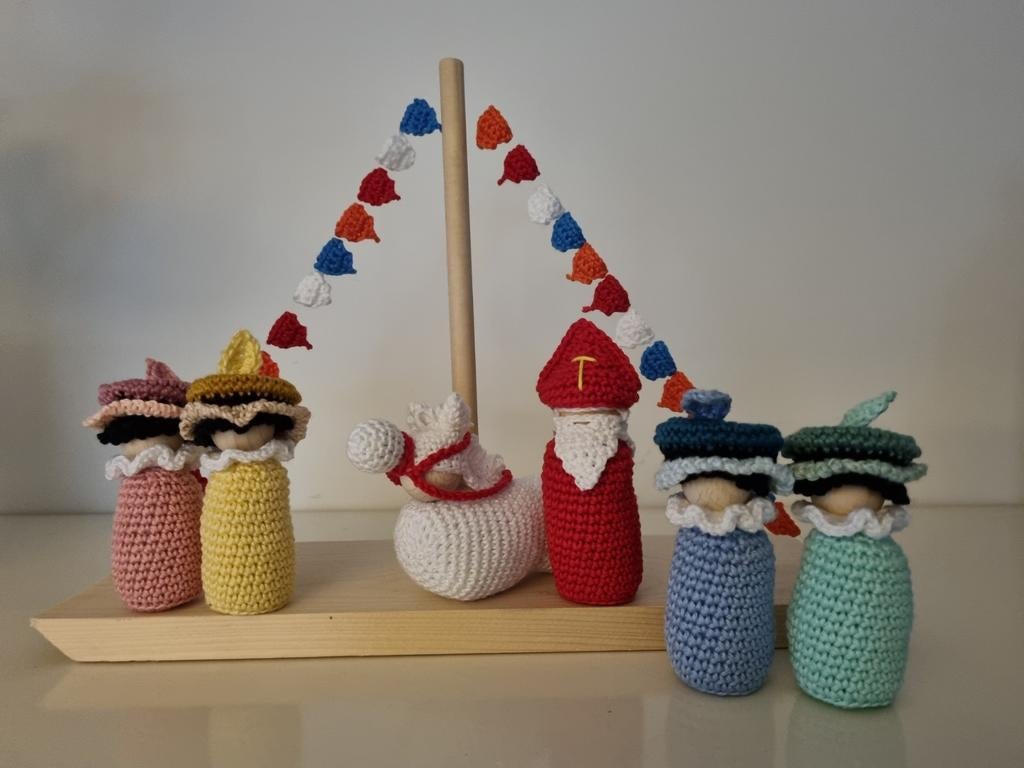 Haakpatroon Sint, piet, paard en vlaggetjes, Ophalen