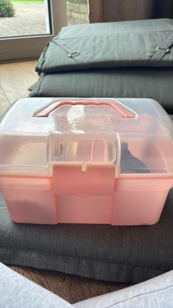 Poetskist set roze incl borstels, Ophalen of Verzenden, Zo goed als nieuw
