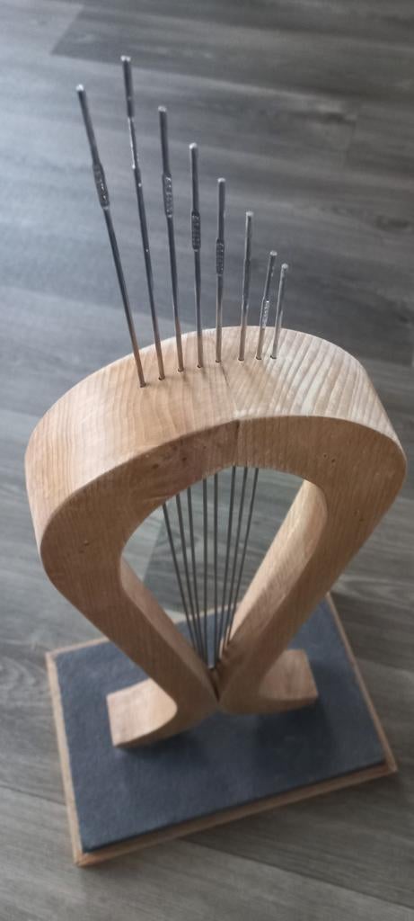 Sculptuur, Beuken-,RVS, hardsteen., Ophalen of Verzenden