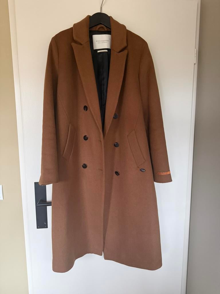 Scotch & Soda mantel mt M, Kleding | Dames, Jassen | Winter, Ophalen of Verzenden, Zo goed als nieuw, Bruin