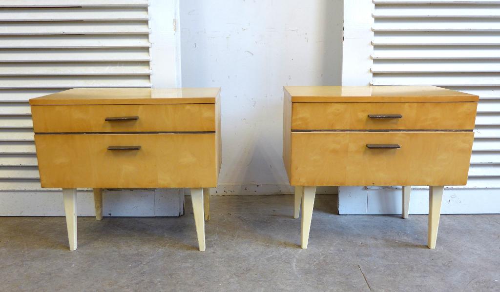 Mooi set van 2 retro vintage  nachtkastjes, Ophalen, Minder dan 45 cm, Onbekend, 55 tot 70 cm