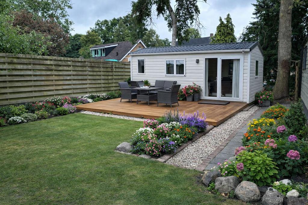 Jaarplaats voor chalet op kleinschalige camping in Drenthe, Ophalen